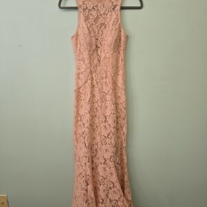 Elegant Lace Sleeveless Dress - Pink